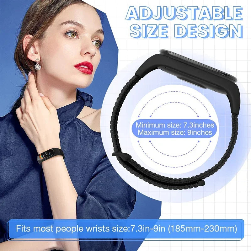 Nylon loop For Xiaomi Mi Band 7-7 nfc smartwatch Wristband Sports Miband7 Correa Replacement Bracelet smart band 7 6 5 3 4 Strap