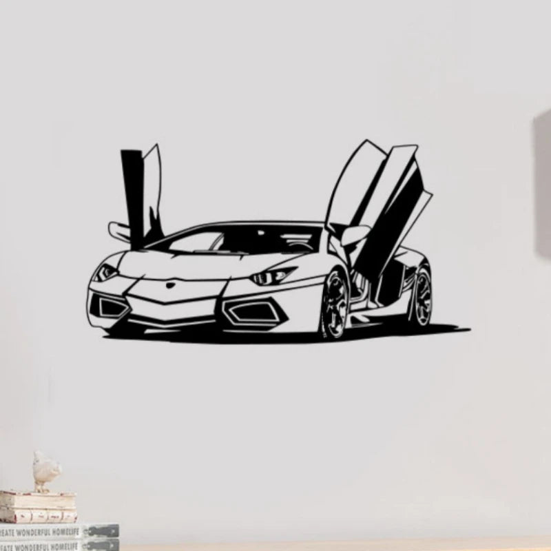 Sports Car Wall Stickers Waterproof Vinyl Decal Bedroom Living Room Auto Decoration Home Decoration for Lamborghini Lovers