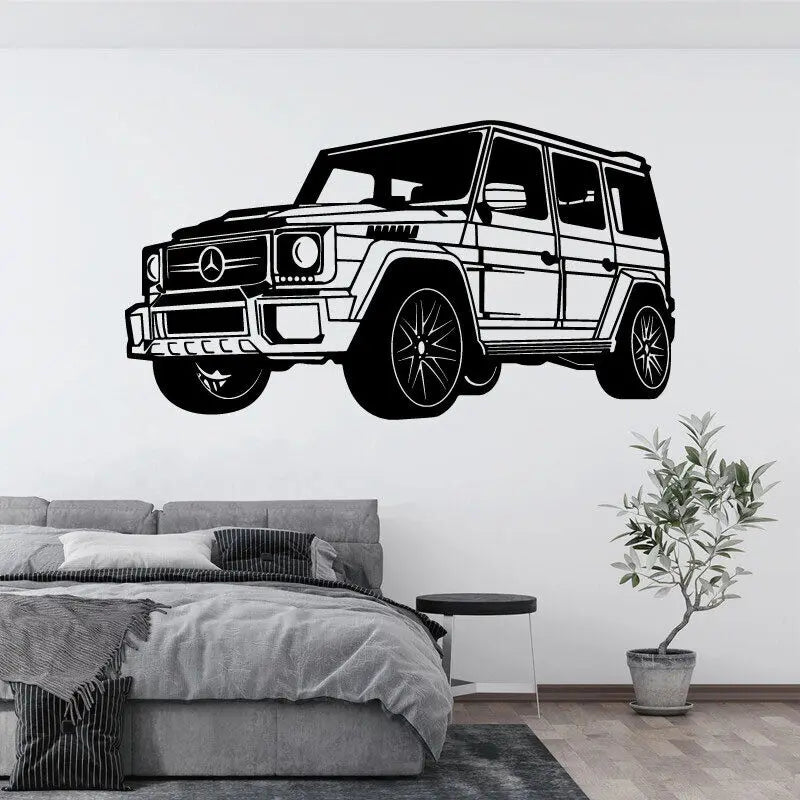 Off-Road Vehicle Vinyl Wall Sticker Mountain Wading 4WD Decal Car Dealer Auto Repair Shop Garage Boy's Gift Room Art Deco Mural