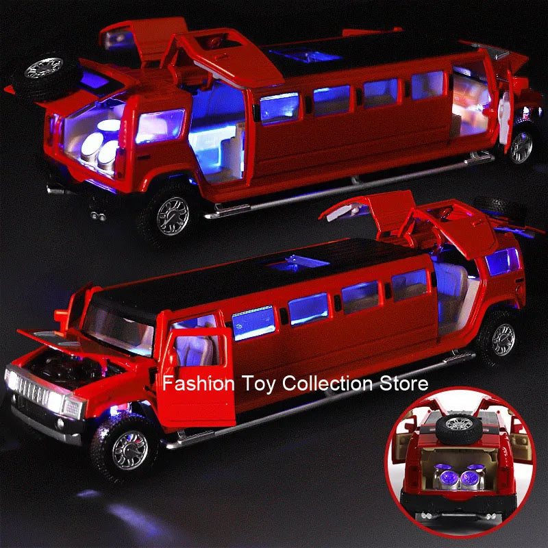 1: 32 Hummar Alloy Car Model High Simulation Diecasts Toy With Sound and Light Pull Back Vehicles Decoration Toys For Kids Gift