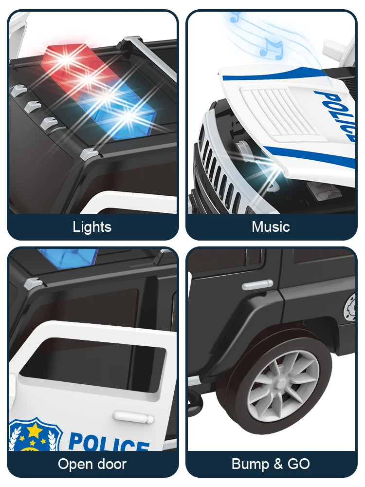 High Simulation Siren Police Cars Kid Electric SUV Model Music with Lights Car Children‘s Puzzle Toys Birthday Gifts for Boys