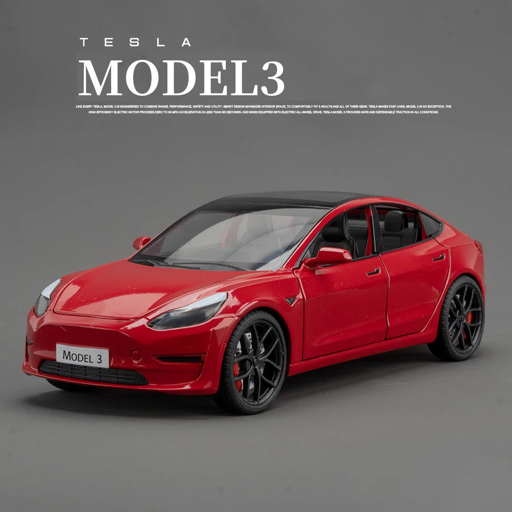 1:24 Model X Model Y Model 3 Alloy Die Cast Toy Car Model Sound and Light Children's Toy Collectibles Birthday gift