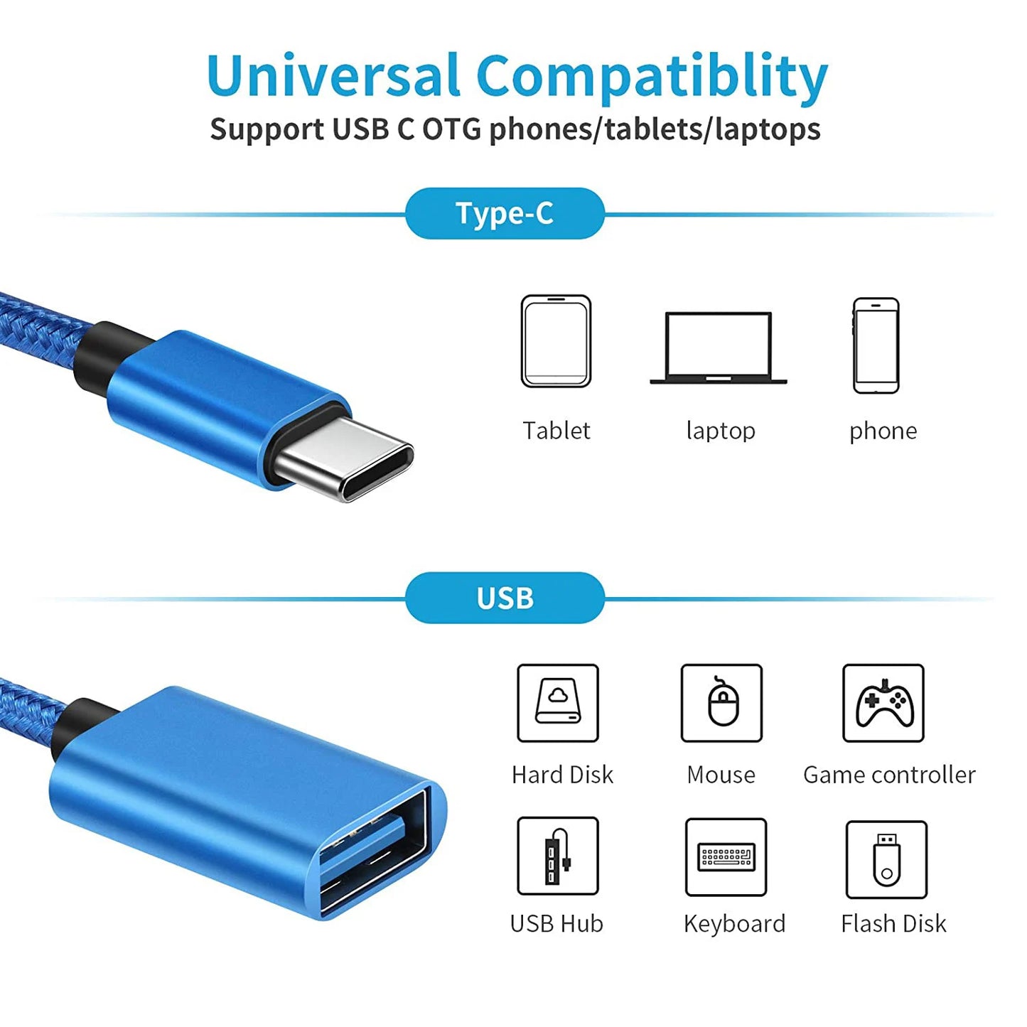 OTG Adapter Micro USB Cables OTG USB Cable Micro Type c To USB for Macbook Air Pro Samsung Xiaomi Android Phone for Flash Drive