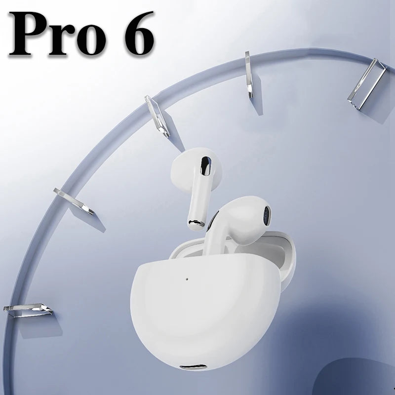 Original Air Pro 6 TWS Wireless Bluetooth Headset 5.3 Headphone Mini Earphone with Mic Charging Box for Xiaomi iPhone Earbuds