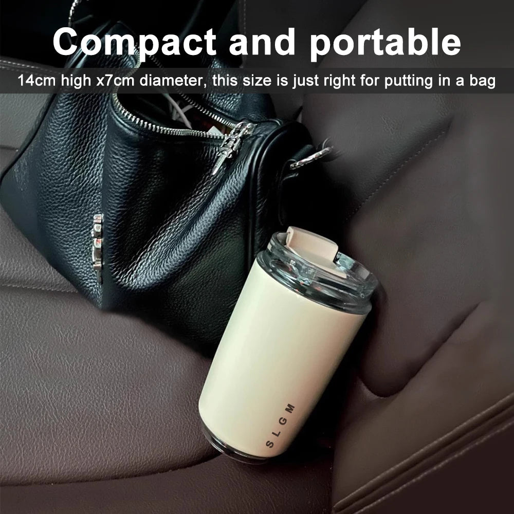 340ml Tumbler Thermos Cup Milky White Coffee Mug Car Insulated Water Bottle Travel Stainless Steel Vacuum Flasks Drinking Kettle