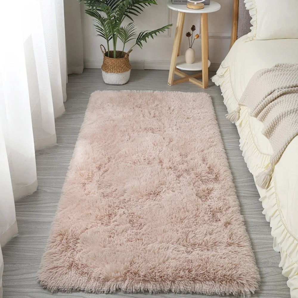 New Non Slip Imitation Wool Bedside Rugs Non Slip Floor Protection Sofa Cushion Washable Long Hair Carpet Home Decor