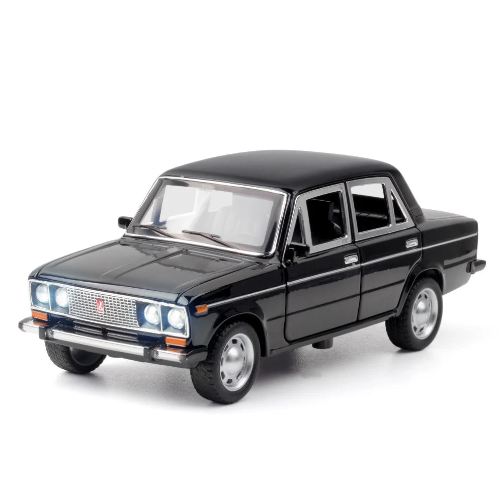 1:24 Russian LADA 2106 Alloy Car Die Cast Toy Car Model Sound and Light Children's Toy Collectibles Birthday gift