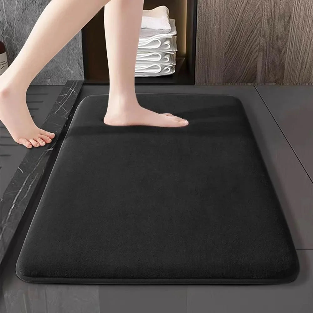 Thickened solid color bathroom mat absorbent toilet floor mat entrance home non-slip foot mat kitchen door mat