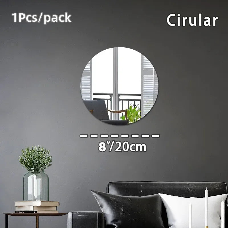 HD Anti Fog Wall Mirror Sticker DIY Full Length Mirror Tiles Self Adhesive Shatterproof Non Glass Safety Mirror Sheets 2MM Thick