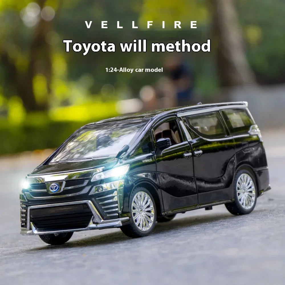 1:24 TOYOTA Vellfire MPV Alloy Car Model Diecasts Metal Toy Model Trendy Ornaments Interior Decorations Kids Toys Gift For Boy