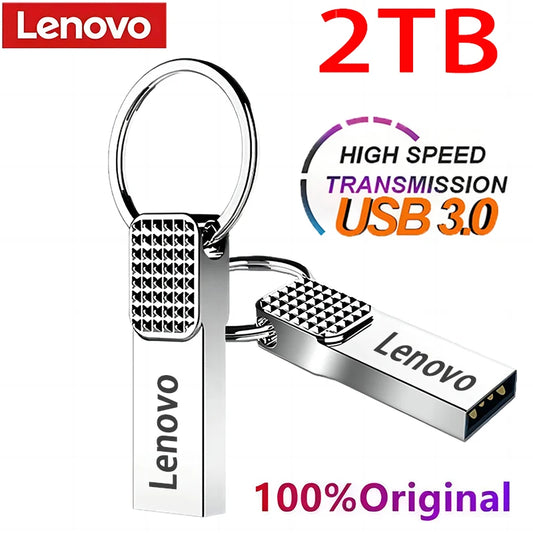 Lenovo Original 2TB Metal USB Pendrive 1TB 128GB Large Capacity Portable Flash Drive USB 3.0 High-Speed File Transfer for Phone