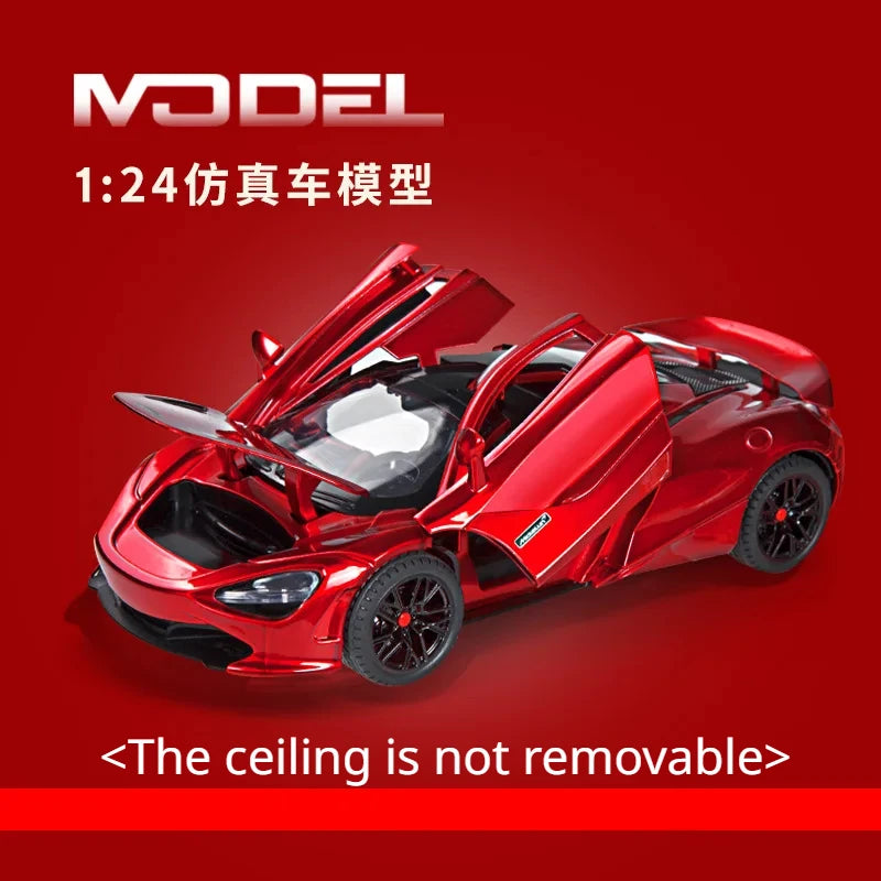 1:24 McLaren 720S Alloy Racing Car Model Diecast Metal Sports Car Model Simulation Sound and Light Collection Childrens Toy Gift