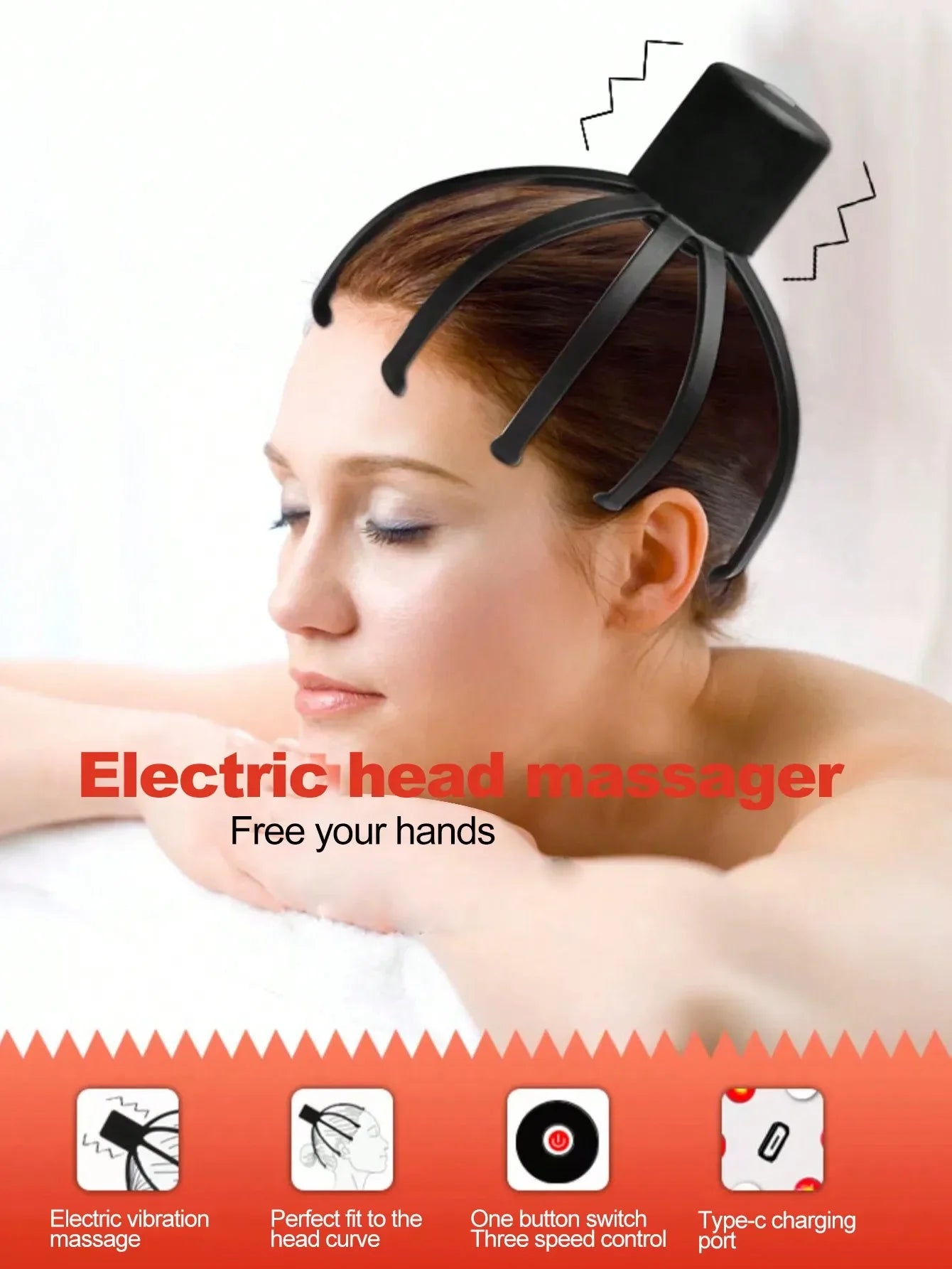 Intelligent Electric Octopus Head Massager Soul Extraction, Head Scratching Meridian Dredging, Scalp Massage And Relaxation Tool