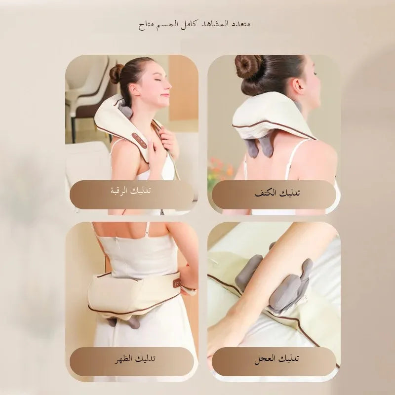 Portable Mini Relaxer Dredge Kneading Smart Electric Wrap Heated Trapezius Muscle Neck Multifunctional Shiatsu Massage Shawl