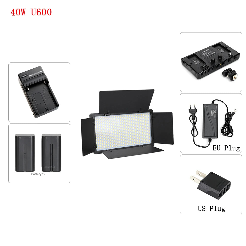 LED Fill Lamp Video Light Panel Bi-color 3200-6500K Photography Lighting Live Stream Tiktok Photo Studio Light With Tripod Stand