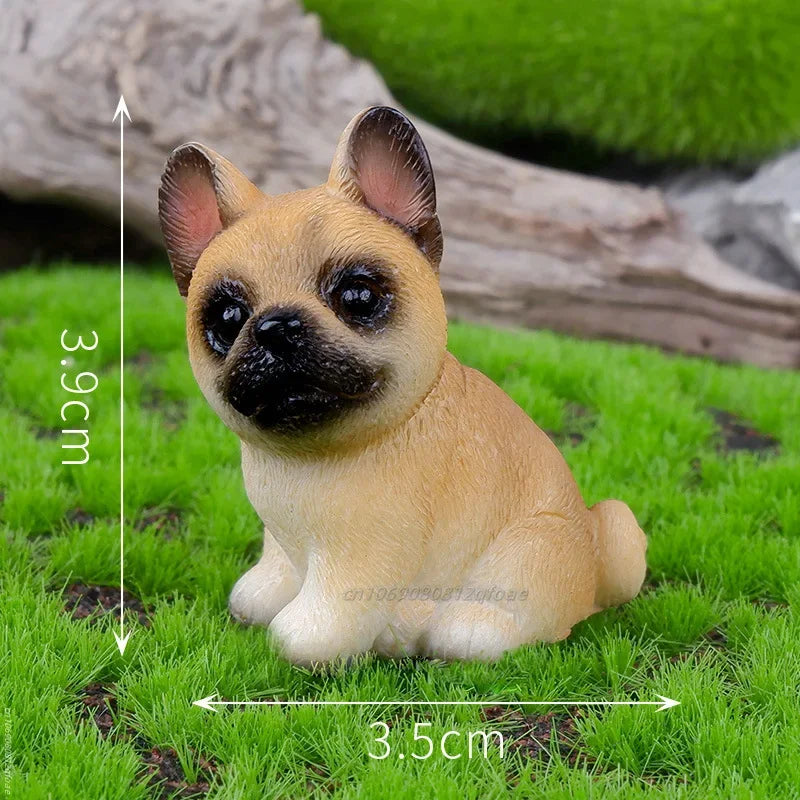 Resin Craft Miniature Figure Tiny For Bonsai Microlandscape Fairy Garden Decor Cute Small Dog Puppy Animal Decoration