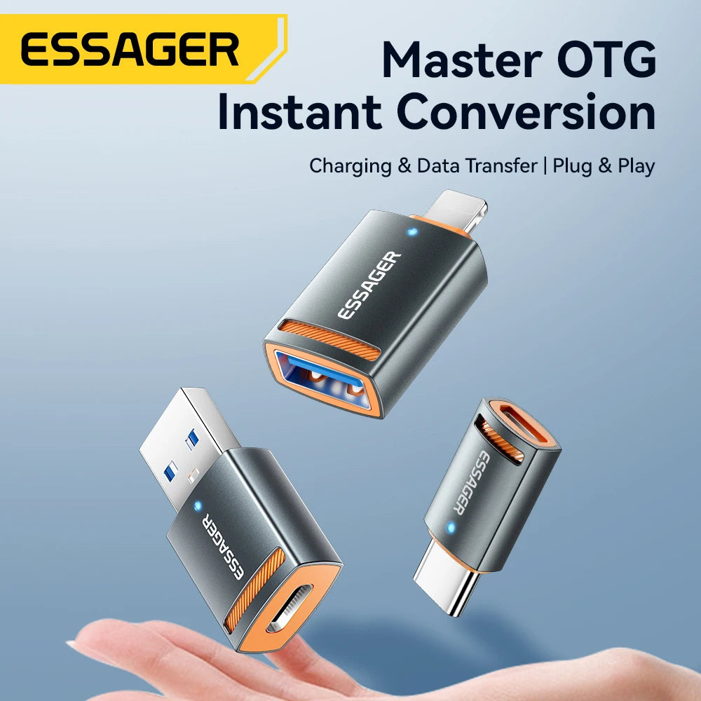 Essager USB 3.0 Adapter OTG USB A Female to Type C Adapter Male Converter For Macbook pro Air Samsung S20 S10 USB OTG Connector