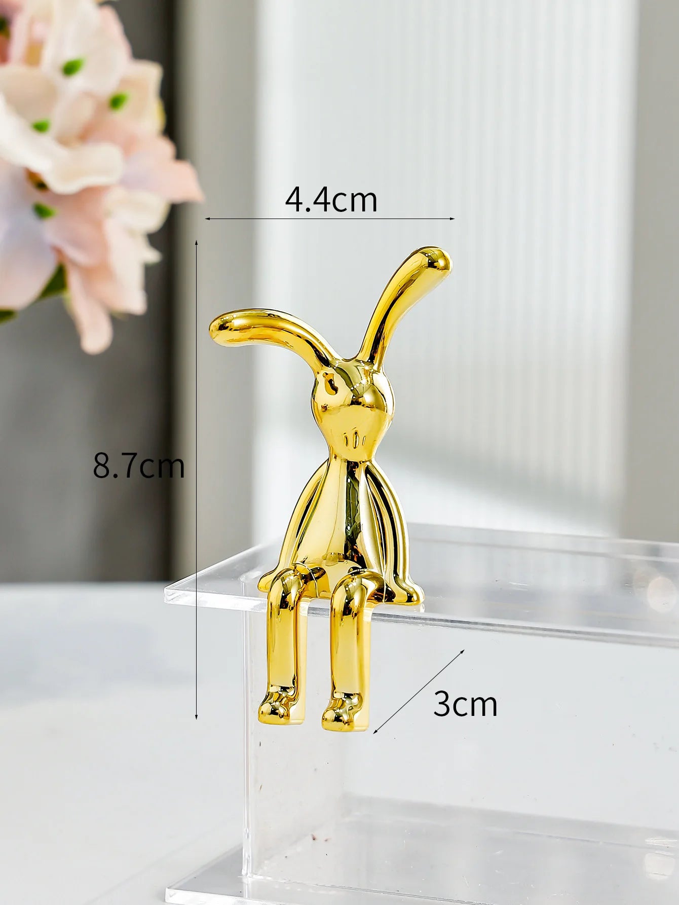 Long-Eared Rabbit Double Statue Cartoon Decoration Accessories Living Room Bedroom Car Decor Desktop Decorative Ornamet 1/2/4Pcs