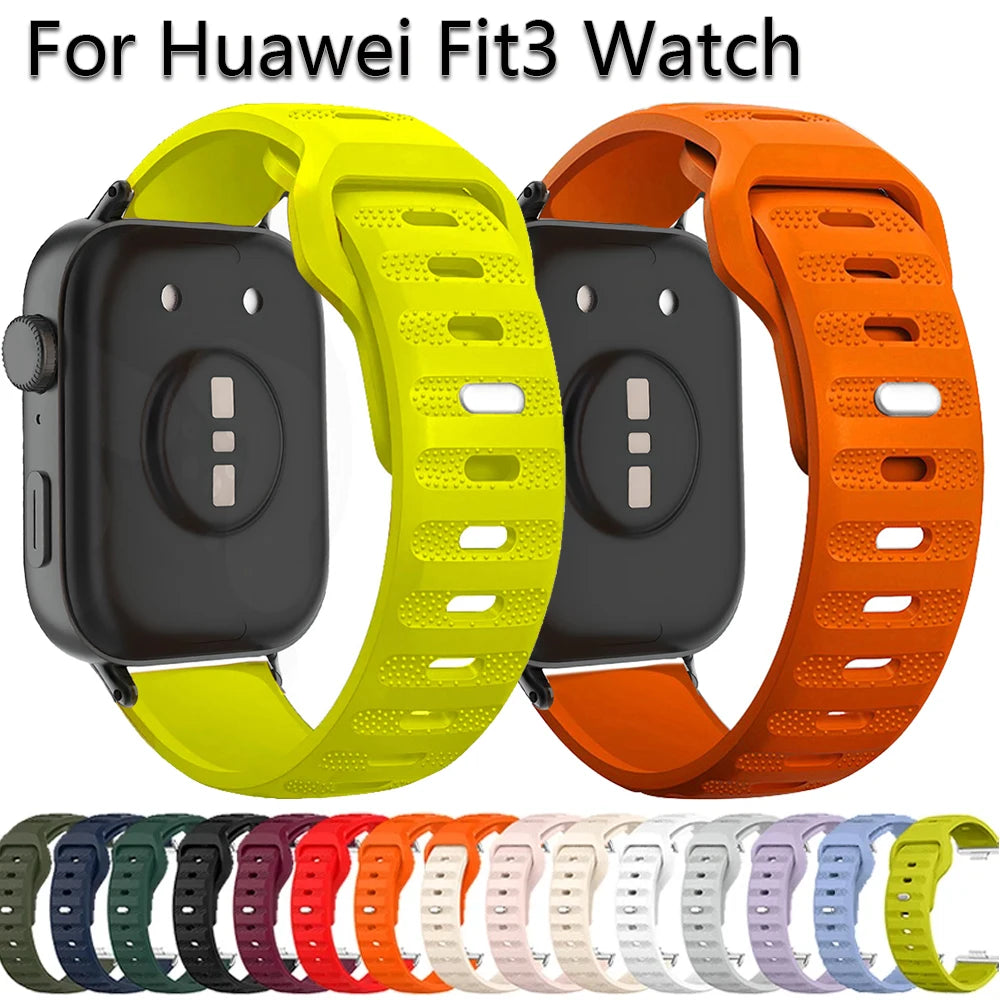 Silicone Strap For Huawei Watch Fit 3 Sports Watchband Bracelet Correa For Huawei Watch Fit 3 Smartwatch Wristband Accessories