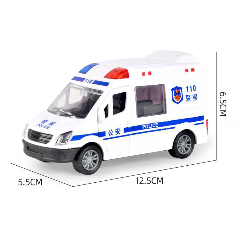 Inertial Car Toy Fire Truck Ambulance Car Model No Battery Required Openable Door Drop-resistant Smooth Surface Coasting