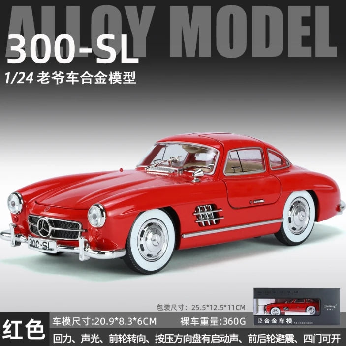 1:24 Mercedes-Benz 300SL 1936 Classic Car Alloy Diecast Car Model Sound Light Children's Toy Collectibles Hobbies Birthday Gifts