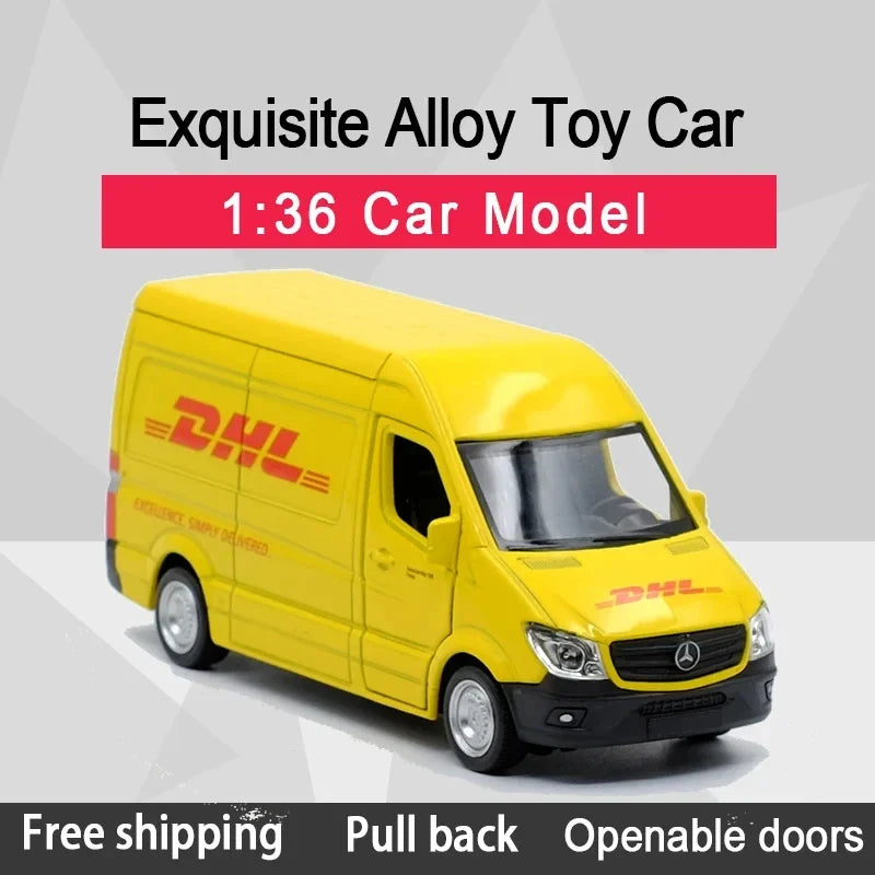 1:36 RMZ CITY  Sprinter (DHL) Alloy Diecast Car Model Toy With Pull Back For Children Gifts Toy Collection Gift for Birhday