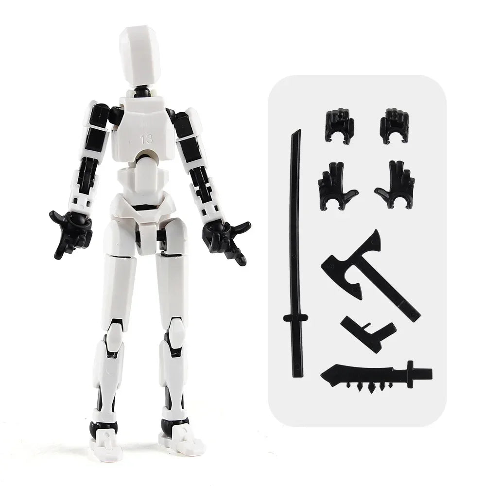 DIY Luminous T13 Multi-Jointed Movable Shapeshift Robot 3D Printed Mannequin Lucky robot and dog Action Figures Toys kids Gifts