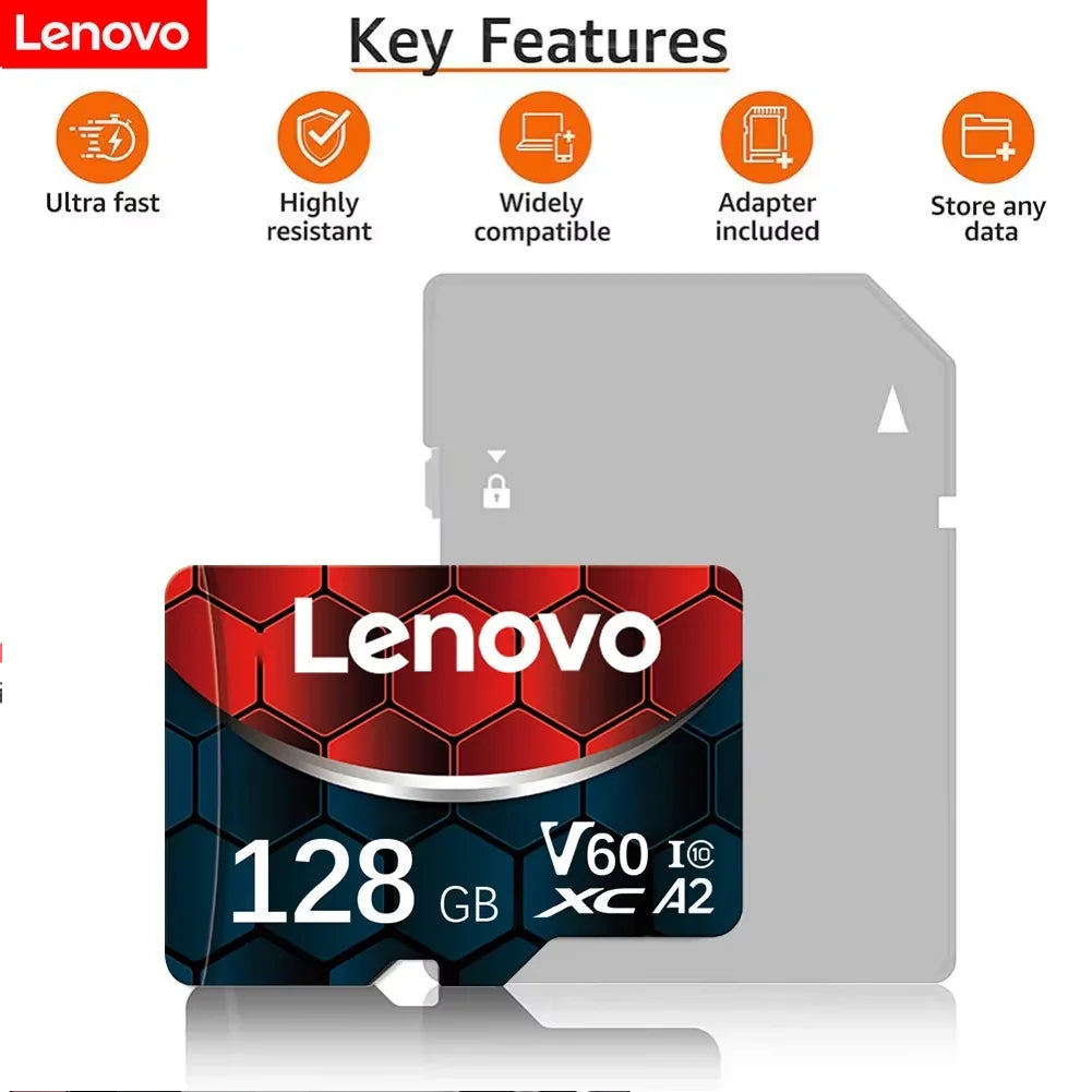 Lenovo 2TB SD Card 1TB 512GB A2 U3 Micro TF SD Card 128GB  High Speed MLC TF Card UHS-II SD Card for Sony A7IV 256GB Memory Card