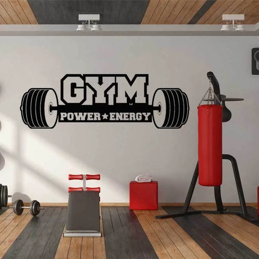 Sports Motivation Gym Strength Energy Fitness Bodybuilding Wall Decals Home Gym Fitness Club Doors and Windows Decoration S25