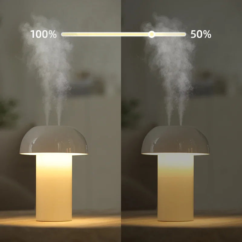 Mushroom humidifier bedroom quiet air soft light with sleep touch regulating atmosphere night light