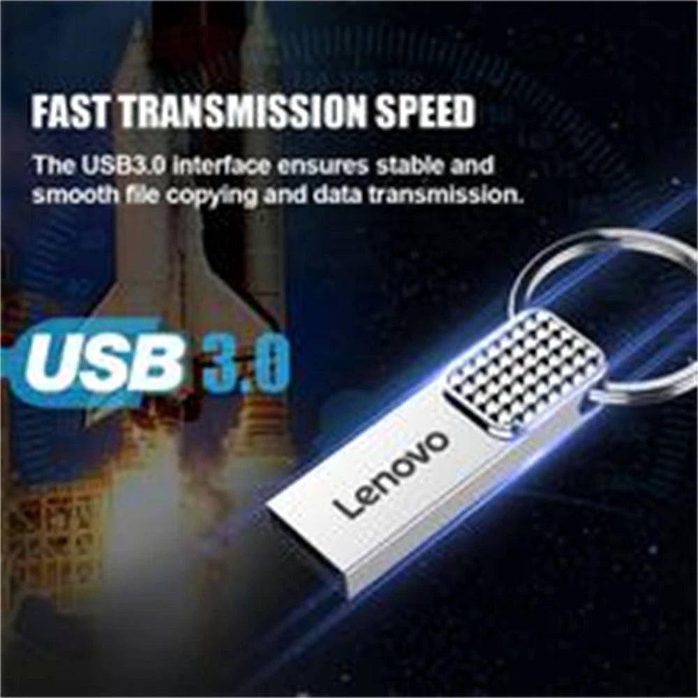 Lenovo Original 2TB Metal USB Pendrive 1TB 128GB Large Capacity Portable Flash Drive USB 3.0 High-Speed File Transfer for Phone