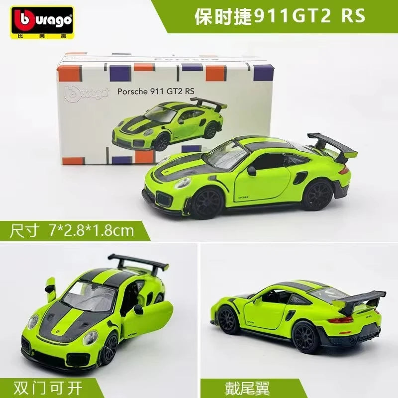 Bburago 1:64 Porsche 911 Gt Lamborghini Ferrari 1959 Cadillac Miniature Alloy CAR Model Collection Toy Gifts