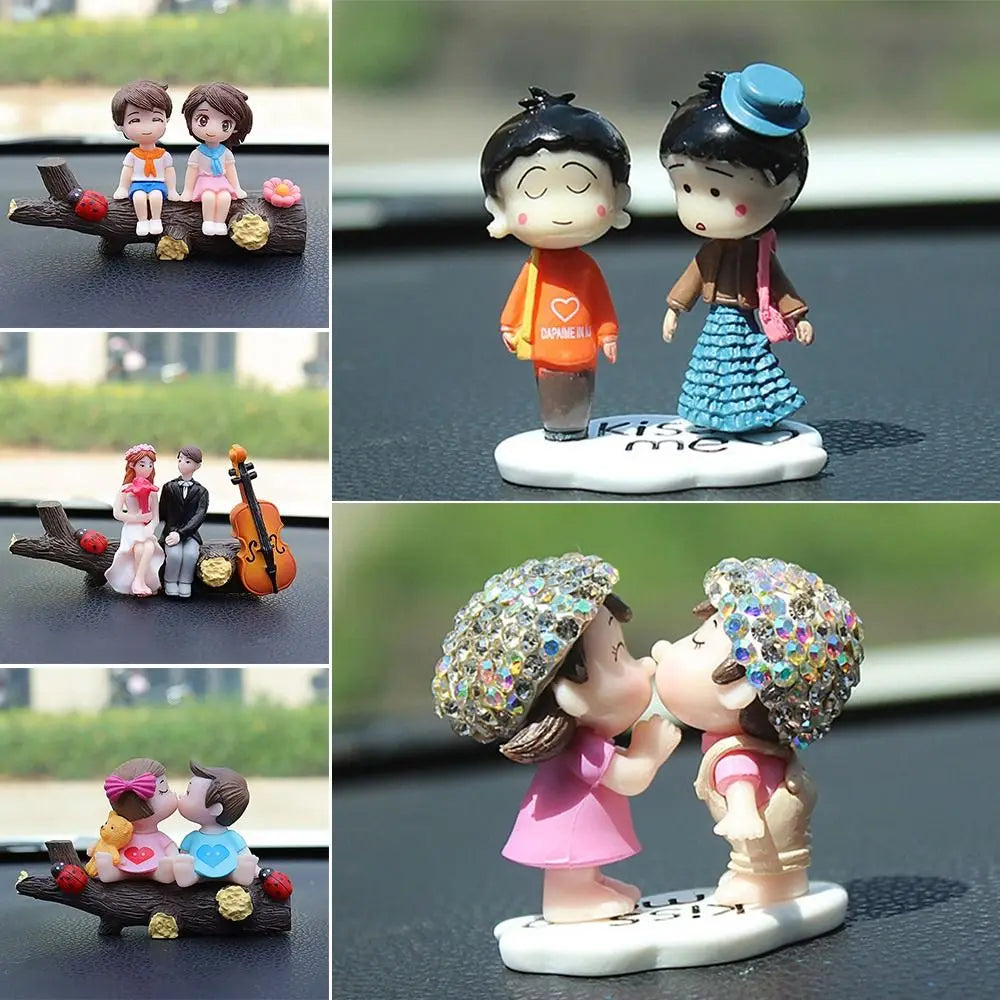 Car Decoration Cartoon Cute Couples Action Figure Figurines Balloon Ornament Auto Interior Dashboard Accessories for Girls Gifts