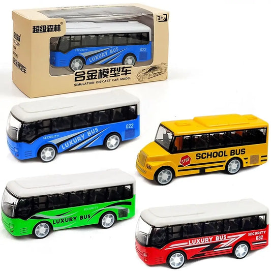 High Imitation Bus Shape Ornaments High Quality Kids Gift Hobbies Alloy Bus Model Extended Bus Toys Pull Back Vehicle Model