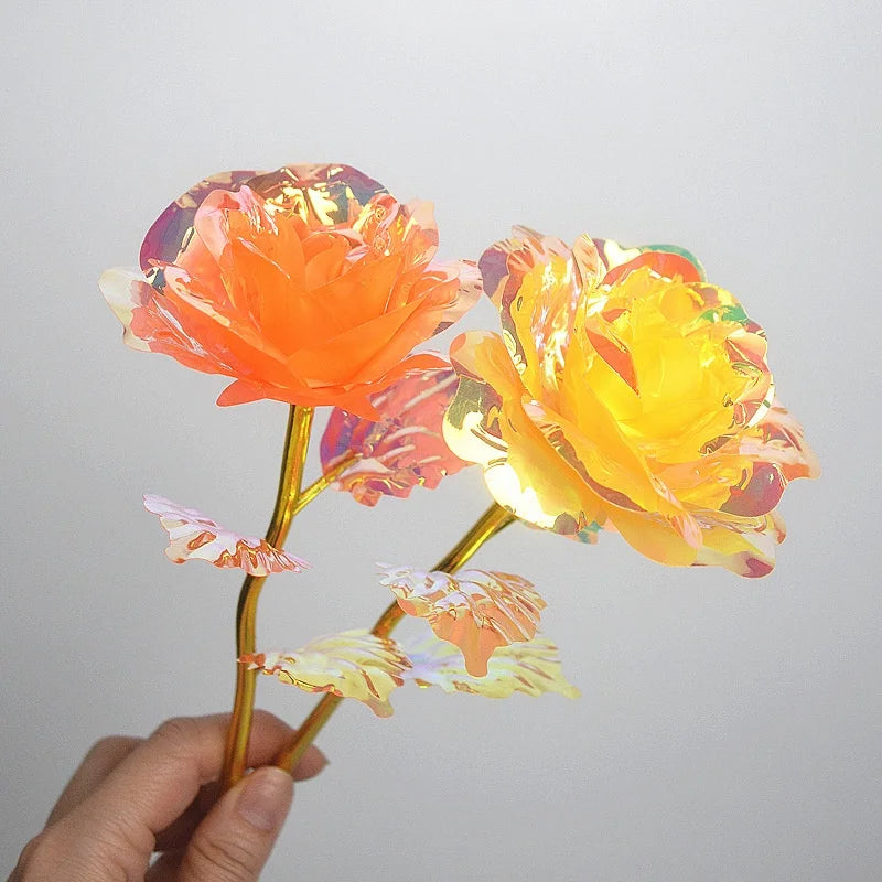 1pc Golden Foil Rose Galaxy Rose Artificial Rose Flower Gift for Mothers Day Valentine Day Birthday Gift Simulation Flower