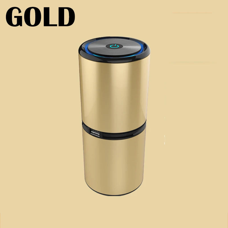 Aluminum alloy car air purifier usb negative ion car air purifier