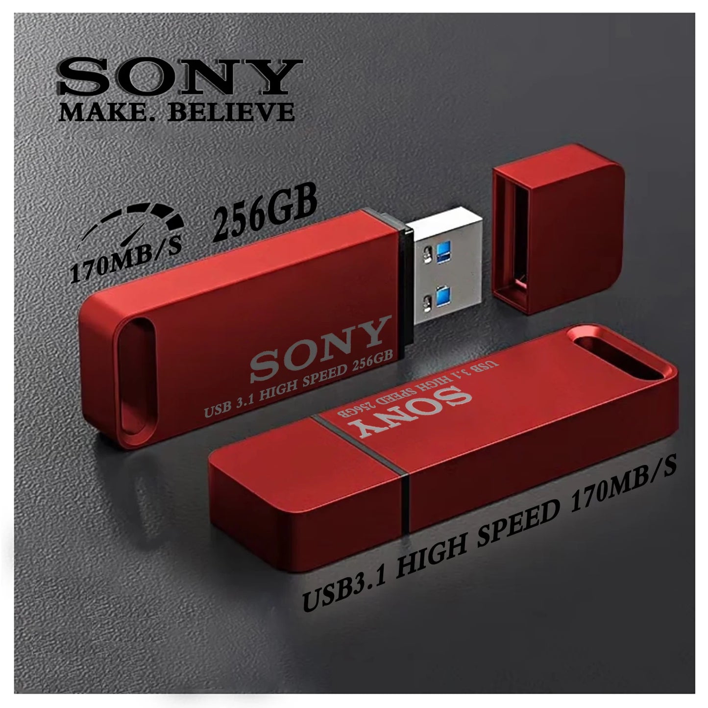 SONY High Speed PenDrive 2TB USB Flash Drive 1TB Metal Pendrive 512GB 256GB Portable Memoria USB Stick For Xiaomi Phone