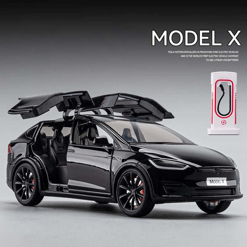 1:24 Model X Model Y Model 3 Alloy Die Cast Toy Car Model Sound and Light Children's Toy Collectibles Birthday gift