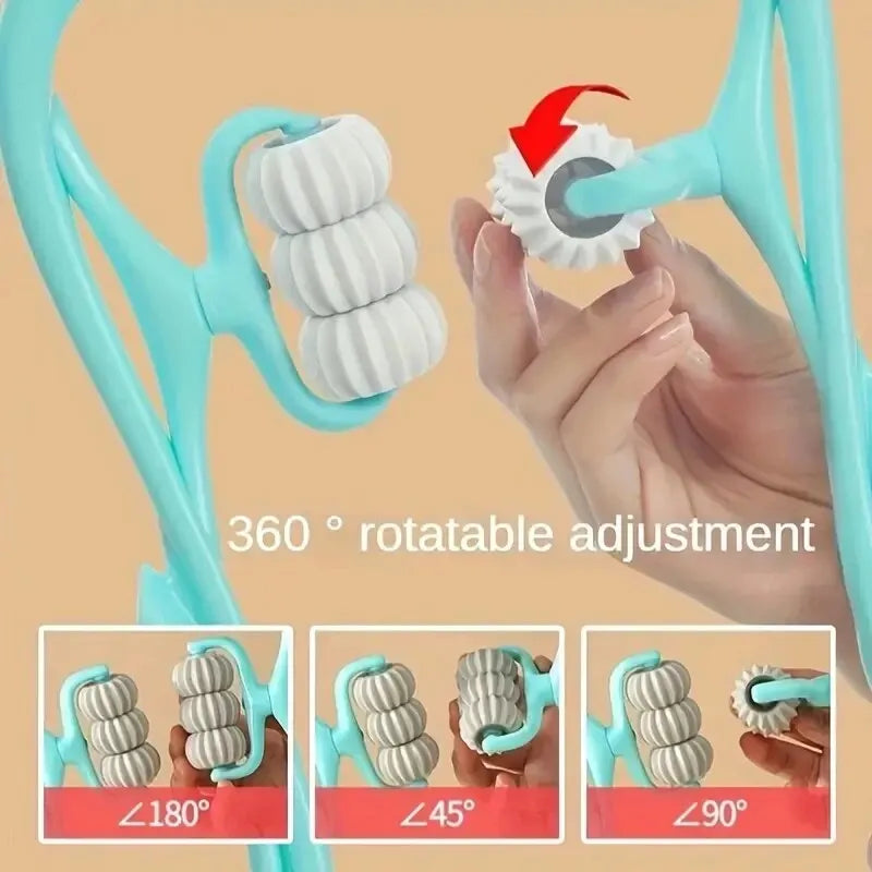 Six Wheel Cervical Massager Clip Neck Massage Roller Neck Shoulder Back Kneading Massager Manual Multifunctional Massage Tools