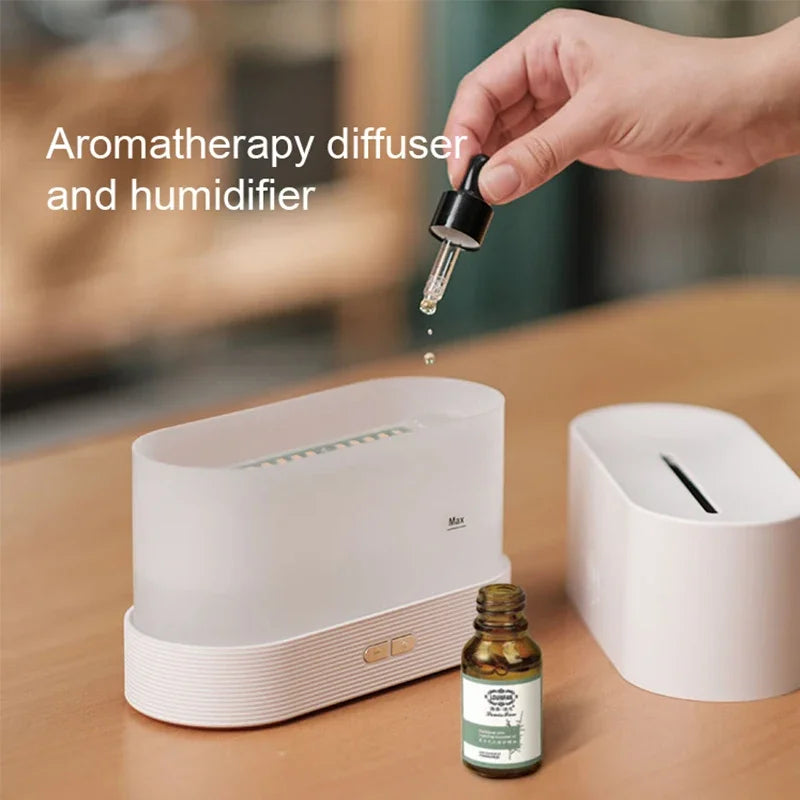 Aroma Diffuser Air Humidifier Manufacturer Cold Mist Ultrasonic Fogger Essential Oil Led Flame Lamp Diffuser