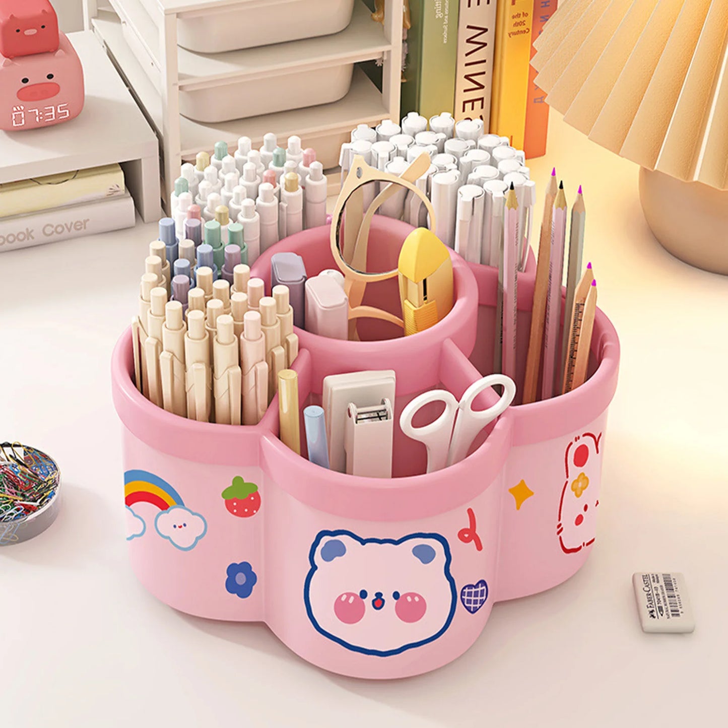 360 ° Rotating Pen Holder Multifunctional Office Desk Organizer Suitable For Makeup Pens And Student Stationery Children Gifts