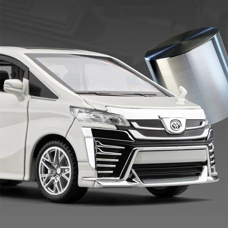 1:32 Toyota VELLFIRE Alphard MPV Alloy Car Model Diecasts Metal Toy Vehicles Car Model Sound and Light High Simulation Kids Gift