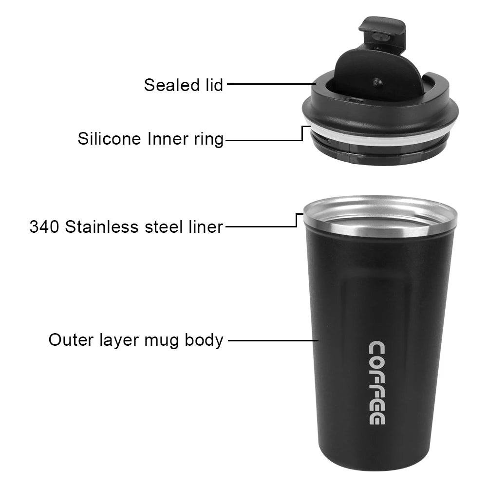 Double Stainless Steel Coffee Mug Car Thermos Mug Thermo Cafe 380/510ML for Tea Water Coffee Leak_Proof Travel Thermo Cup