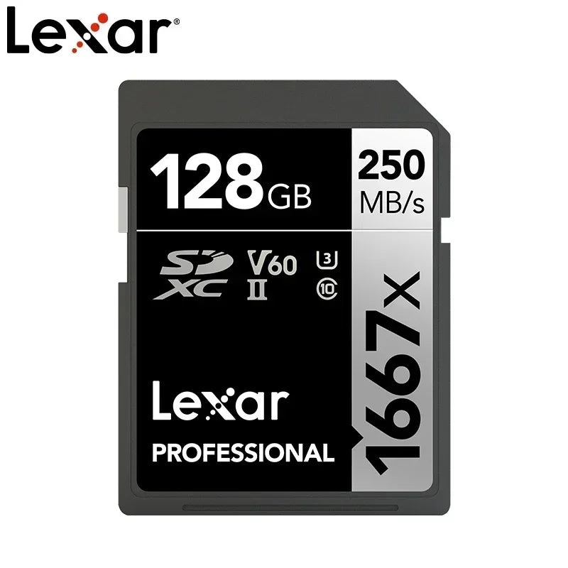 Lexar SD Card Class 10 V10 V30 V60 V90 U3 UHS-II 32GB 64GB 128GB 256GB 512GB SDHC SDXC High Speed 4K 8K Memory Card for Camera