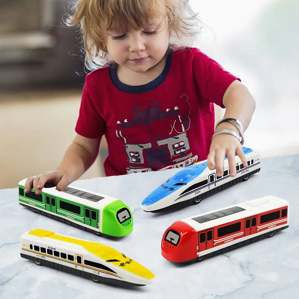 High-speed Train Simulation Model Children Pull Back Toy Desktop Decor Gift Educational Toys Boys Children Collection Gift