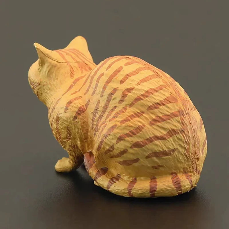 Solid Simulation Animal Model Lying Orange Cat Figurine Cute Desktop Decoration Mini Ornament