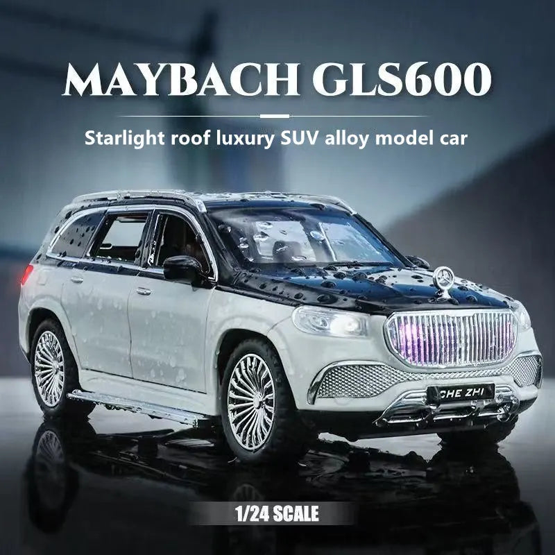 1/24 Maybach GLS-Class GLS600 SUV Alloy Car Model Diecasts Metal Toy Luxy Car Model Collection Sound Light Simulation Kids Gifts