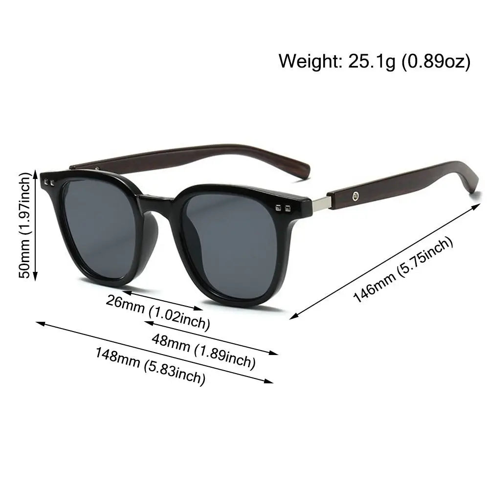 Trendy Retro Wood Grain Sunglasses for Women and Men New Square Frame Sun Glasses UV Protection Cycling Eyewear Outdoor Street