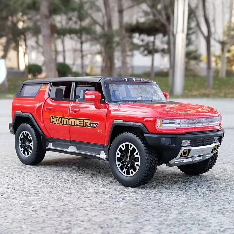 1:24 HUMMER EV New Energy Car Alloy Model Diecasts Metal Off-road Vehicles Car Model Simulation Sound Light Collection Kids Gift