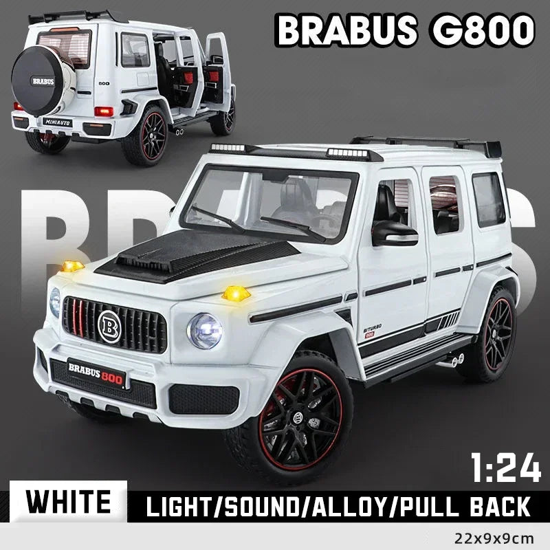 1:24 Mercedes Benz BRABUS G800 High Simulation Diecast Metal Alloy Model car Sound Light Pull Back Collection Kids Toy Gift